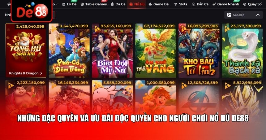 Nổ Hũ De88 – Săn Jackpot Tỷ Đồng Với Tỷ Lệ Hoàn Trả Cao Nhất 2 Sức hút của nổ hũ De88 đến từ chính sách hậu mãi cực kỳ hào phóng